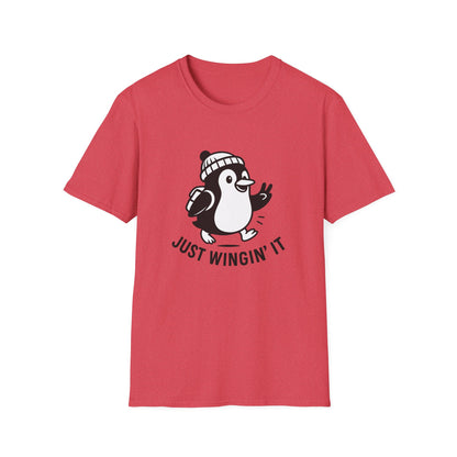 Penguin T-Shirt - 'Just Wingin' It' Softstyle Tee