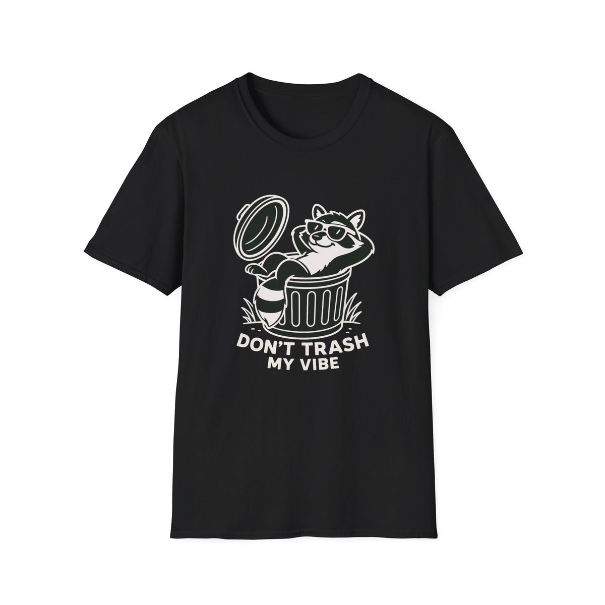 Racoon T-Shirt - 'Don't Trash My Vibe' Softstyle Tee