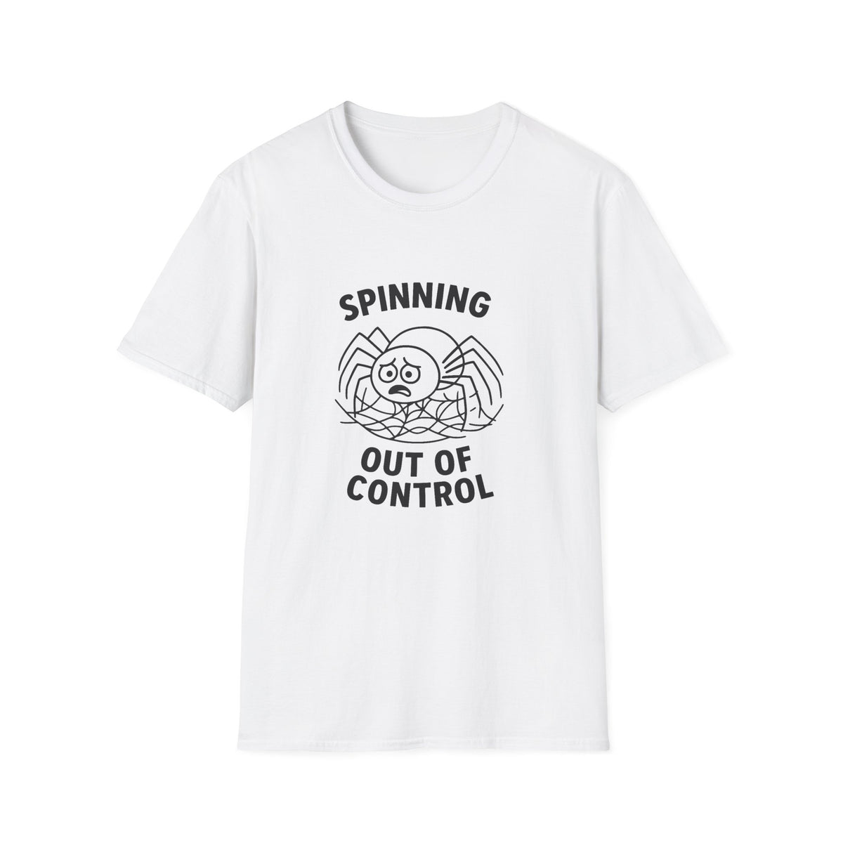 Spider T-Shirt - 'Spinning Out of Control' Softstyle Tee
