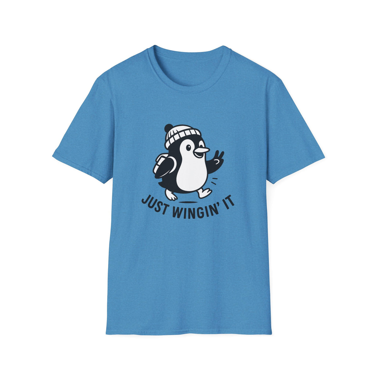 Penguin T-Shirt - 'Just Wingin' It' Softstyle Tee