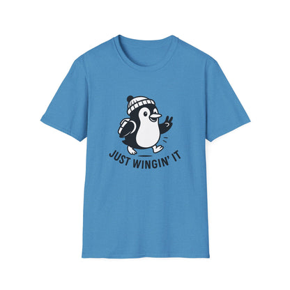 Penguin T-Shirt - 'Just Wingin' It' Softstyle Tee