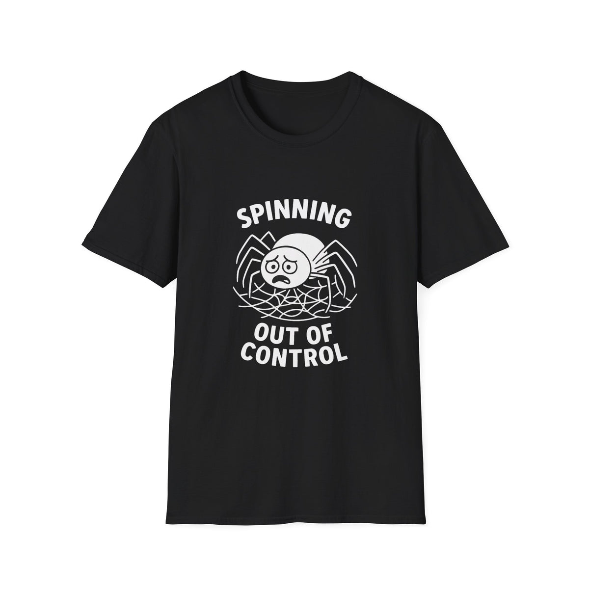 Spider T-Shirt - 'Spinning Out of Control' Softstyle Tee