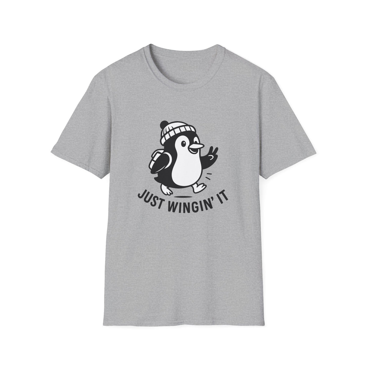 Penguin T-Shirt - 'Just Wingin' It' Softstyle Tee