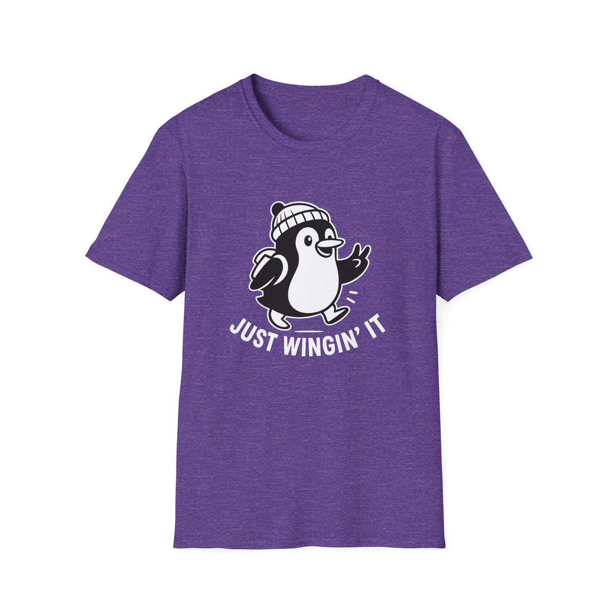 Penguin T-Shirt - 'Just Wingin' It' Softstyle Tee