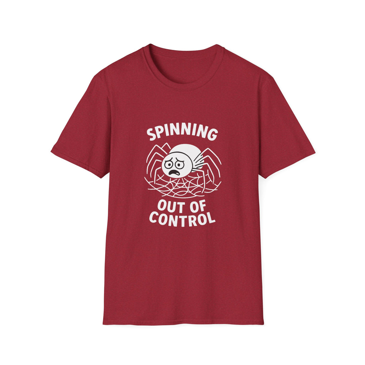 Spider T-Shirt - 'Spinning Out of Control' Softstyle Tee