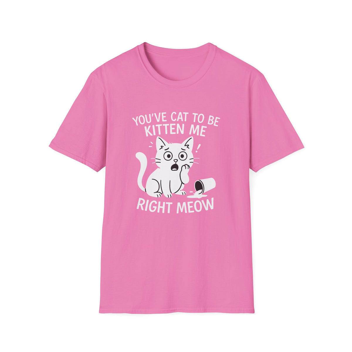 Cat T-Shirt - 'You've Cat To Be Kitten Me Right Meow' Softstyle Tee