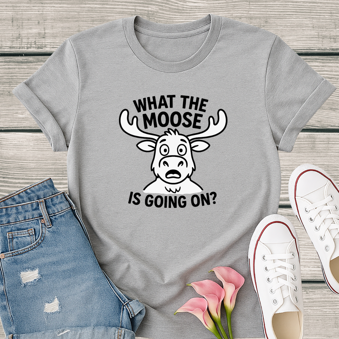Moose T-Shirt - 'What The Moose Is Going On' Softstyle Tee