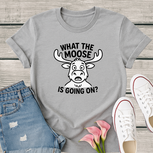 Moose T-Shirt - 'What The Moose Is Going On' Softstyle Tee