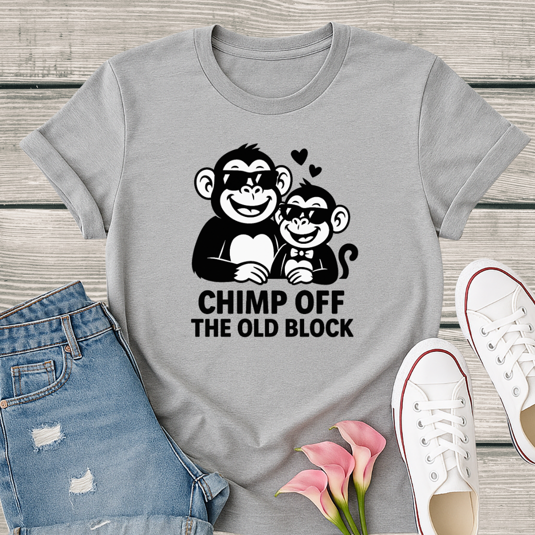 Monkey T-Shirt - 'Chimp Off the Old Block' Softstyle Tee
