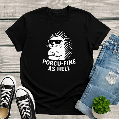 Porcupine T-Shirt - 'Porcu-Fine' Softstyle Tee