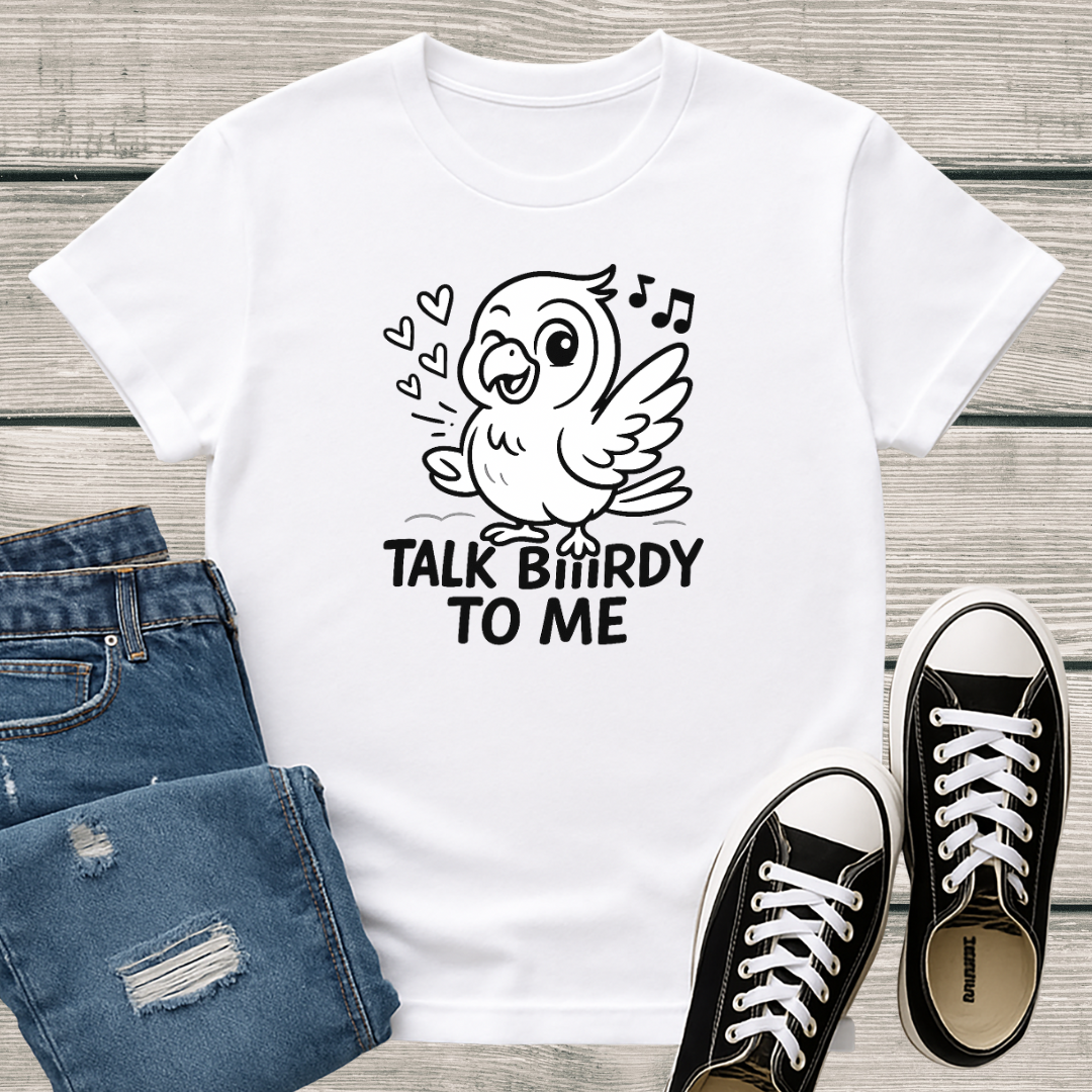 Bird T-Shirt - 'Talk Biiirdy To Me' Softstyle Tee