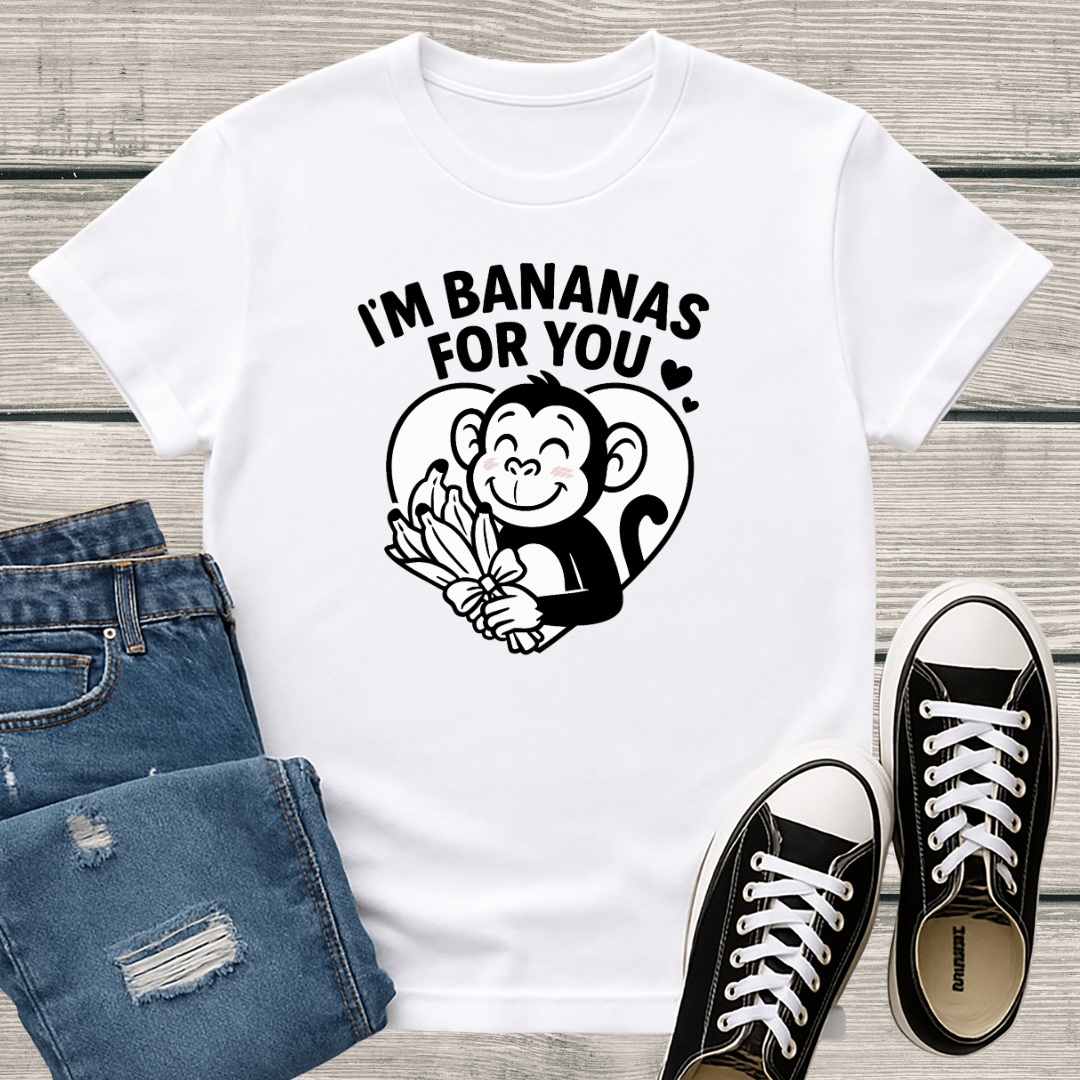Monkey T-Shirt - 'I'm Bananas For You' Softstyle Tee