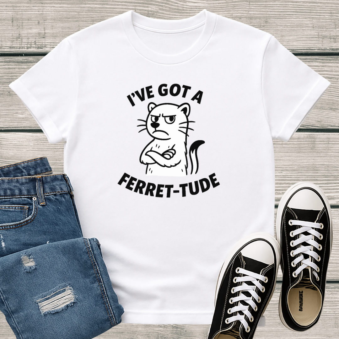 Ferret T-Shirt - 'I've Got a Ferret-Tude' Softstyle Tee